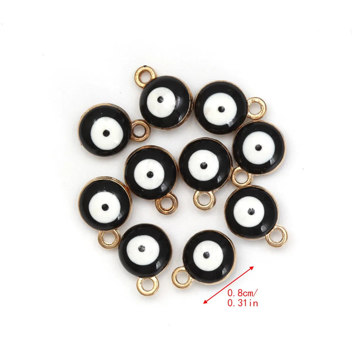 10 PCS/Package Diameter 8mm Alloy Eye Pendant