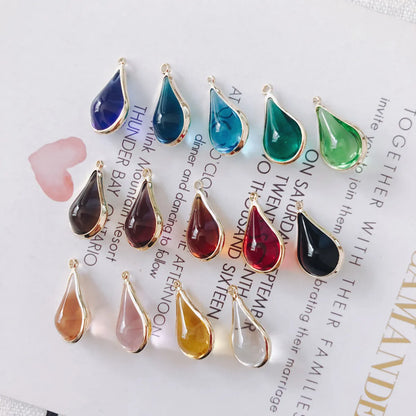 10 PCS/Package Glass Zircon Water Droplets Pendant