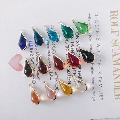 10 PCS/Package Glass Zircon Water Droplets Pendant