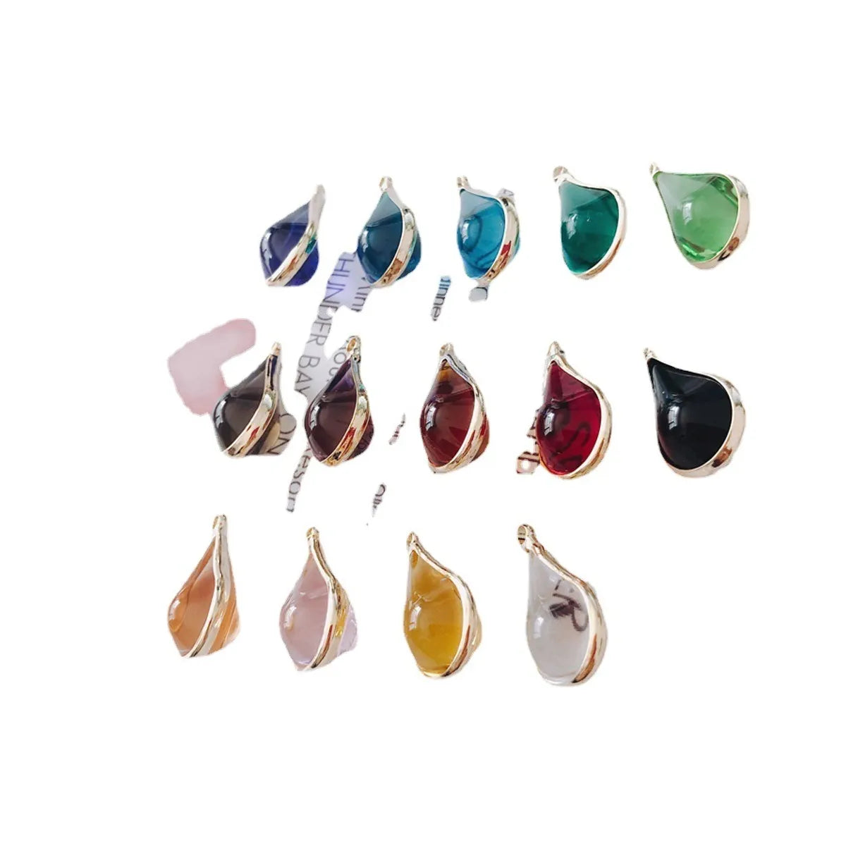 10 PCS/Package Glass Zircon Water Droplets Pendant