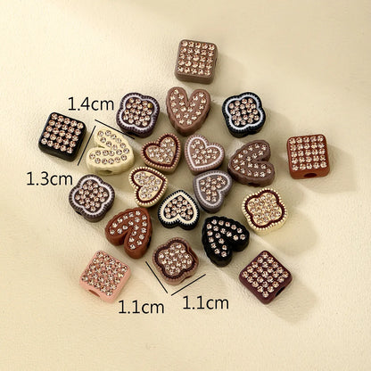 10 PCS/Package Hole 1~1.9mm Synthetic Resin Four Leaf Clover Square Heart Shape Beads