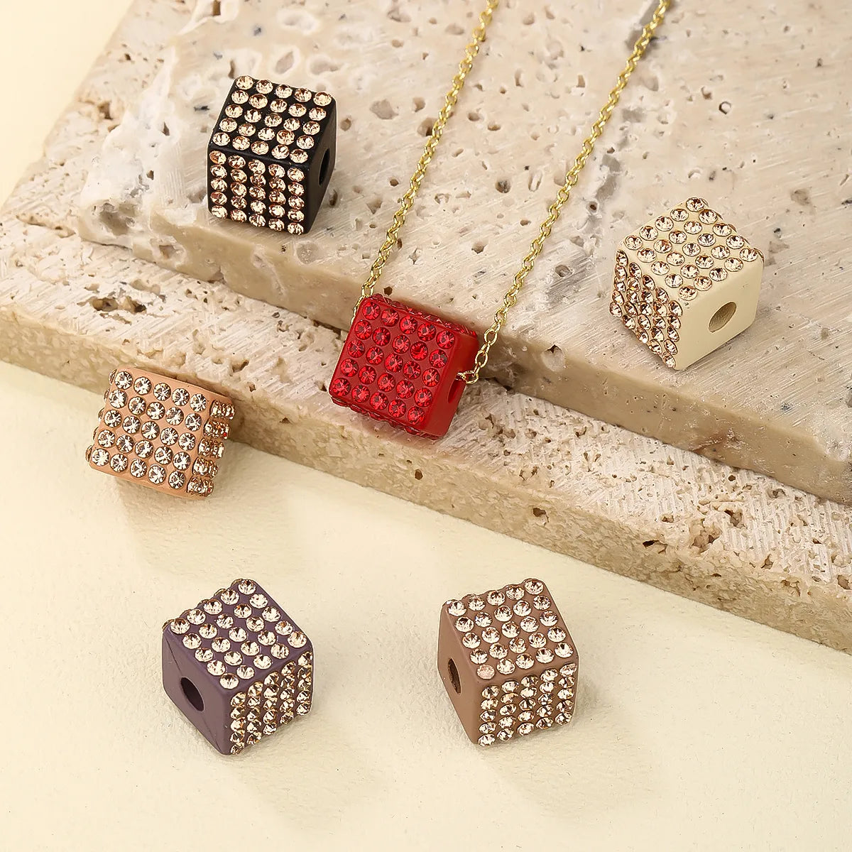 10 PCS/Package Hole 1~1.9mm Synthetic Resin Square Beads