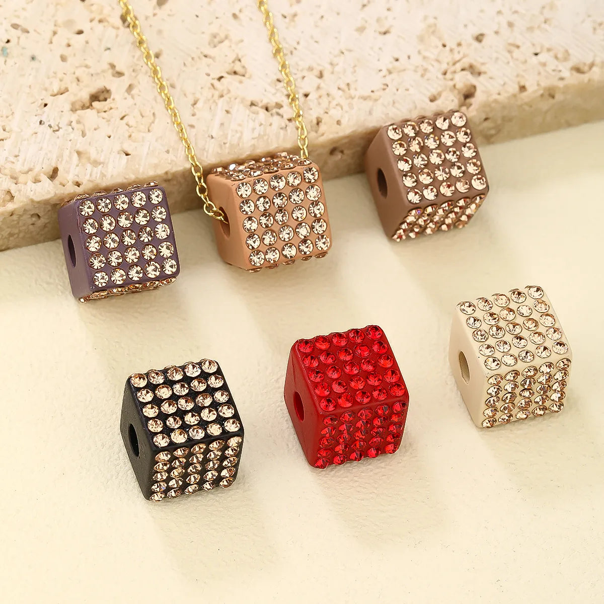 10 PCS/Package Hole 1~1.9mm Synthetic Resin Square Beads