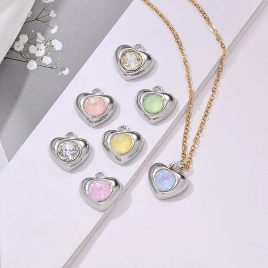 10 PCS/Package Hole Under 1mm Alloy Alloy Heart Shape Pendant