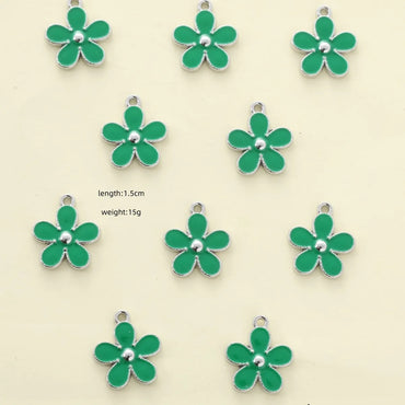 10 PCS/Package Hole Under 1mm Alloy Flower Pendant