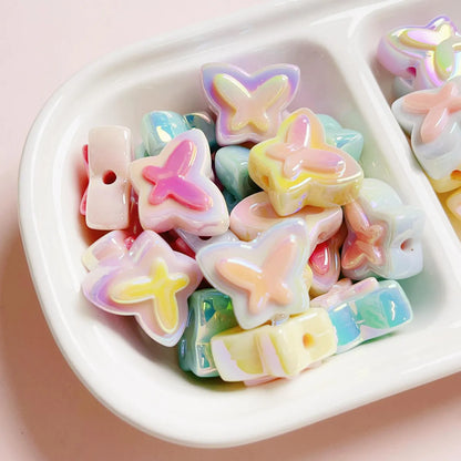 10 PCS/Package Plastic Resin Bow Knot Polished Beads