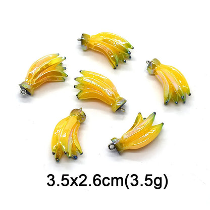 10 PCS/Package Plastic Resin Fruit Pendant