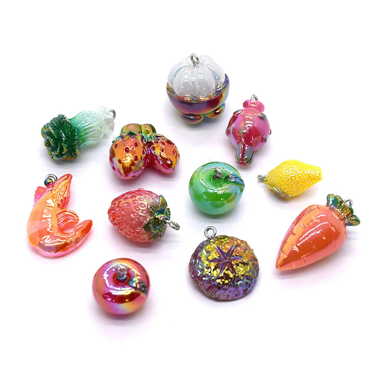 10 PCS/Package Plastic Resin Fruit Pendant