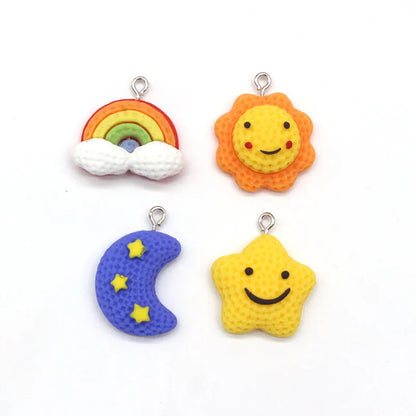 10 PCS/Package Plastic Resin Sun Star Moon Pendant