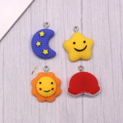 10 PCS/Package Plastic Resin Sun Star Moon Pendant