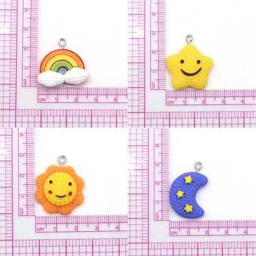 10 PCS/Package Plastic Resin Sun Star Moon Pendant