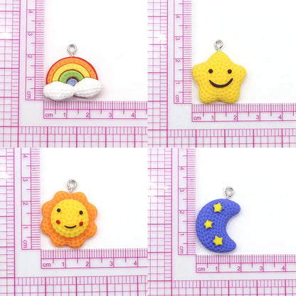 10 PCS/Package Plastic Resin Sun Star Moon Pendant