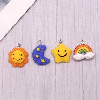 10 PCS/Package Plastic Resin Sun Star Moon Pendant