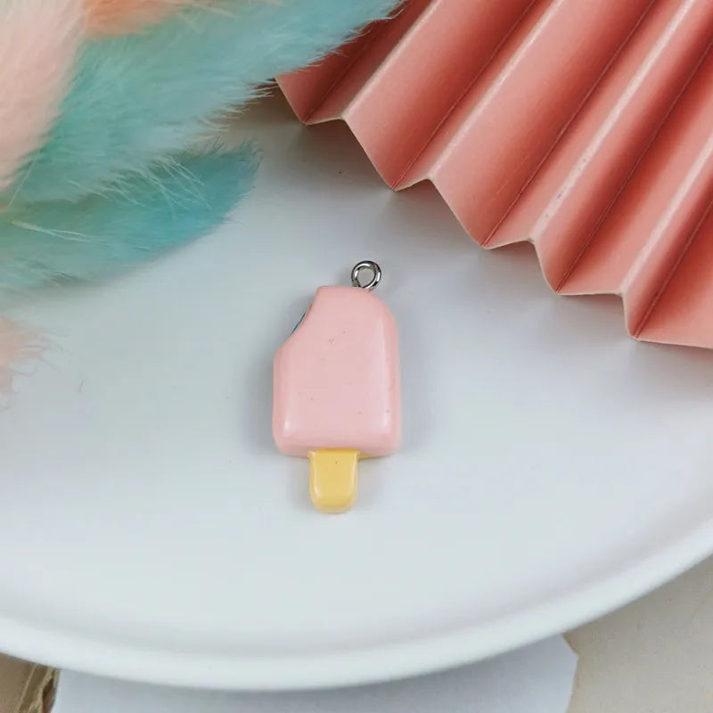 10 PCS/Package Resin Ice Cream Pendant