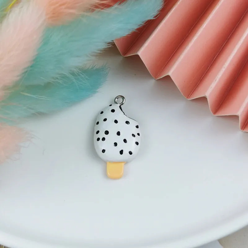 10 PCS/Package Resin Ice Cream Pendant