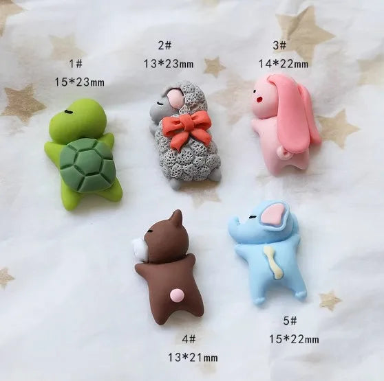 10 PCS/Package Resin Tortoise Rabbit Elephant Beads