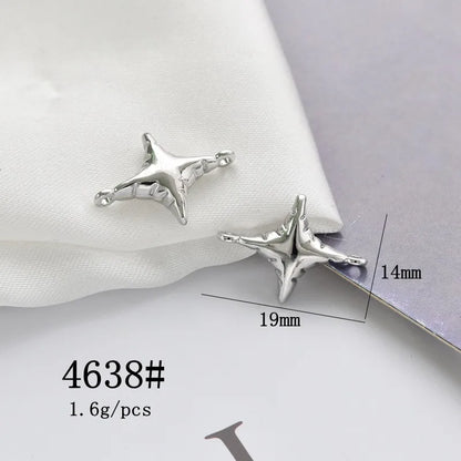 10 Pcs/Package Simple Style Animal Star Heart Shape Alloy Plating Pendant Beads Jewelry Accessories