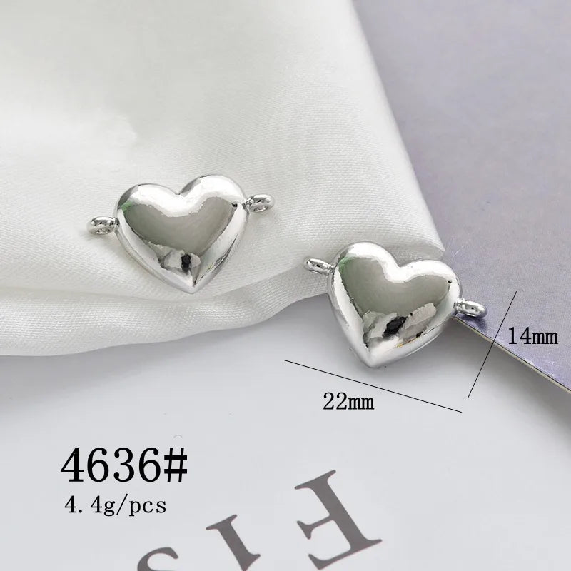 10 Pcs/Package Simple Style Animal Star Heart Shape Alloy Plating Pendant Beads Jewelry Accessories