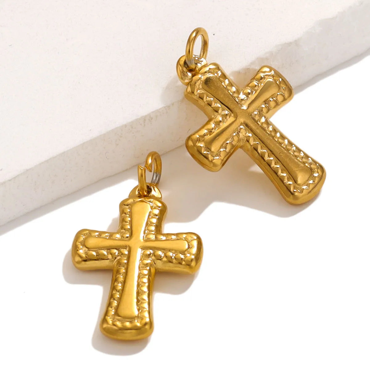 10 Pcs/Package Simple Style Cross Stainless Steel Plating Pendant Jewelry Accessories