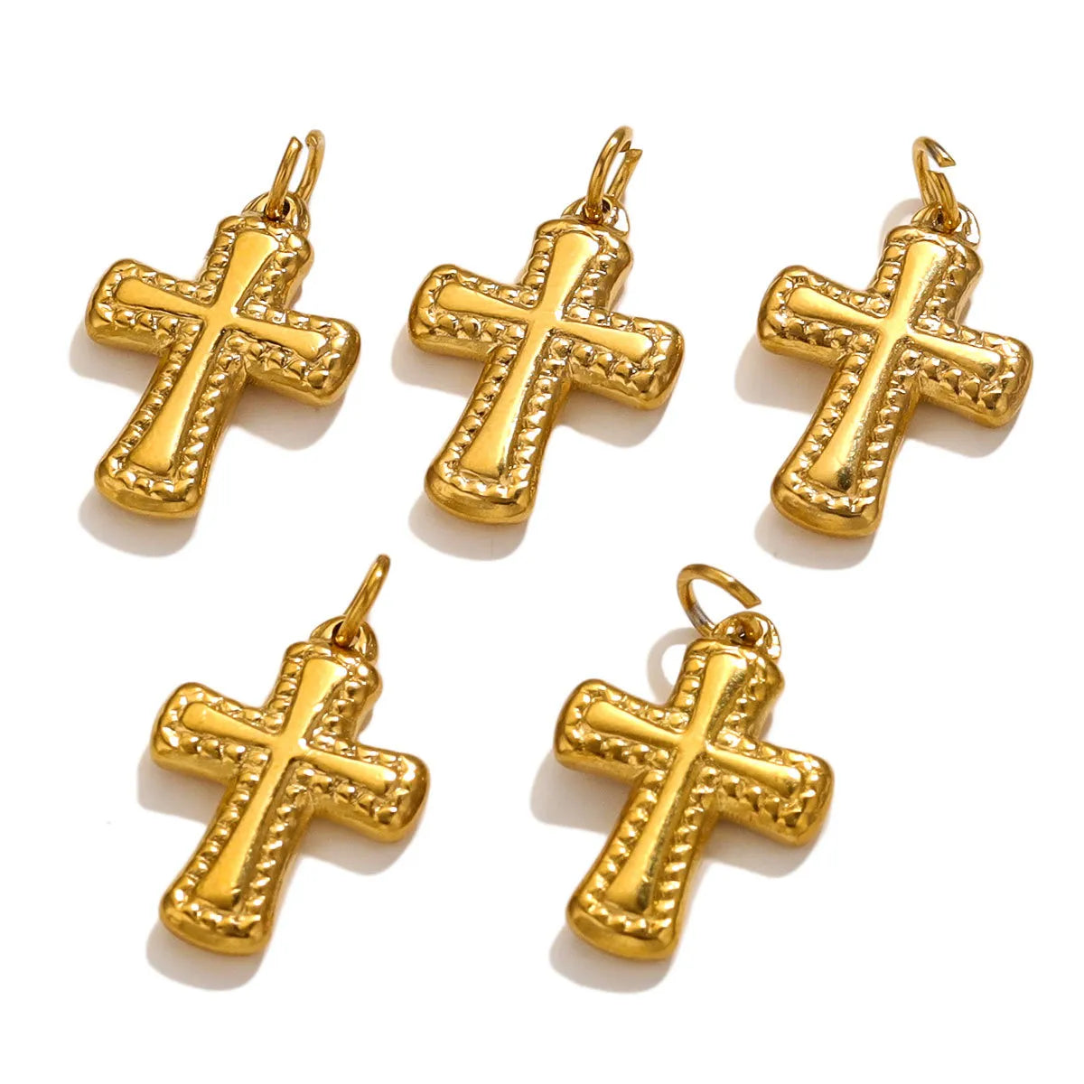 10 Pcs/Package Simple Style Cross Stainless Steel Plating Pendant Jewelry Accessories