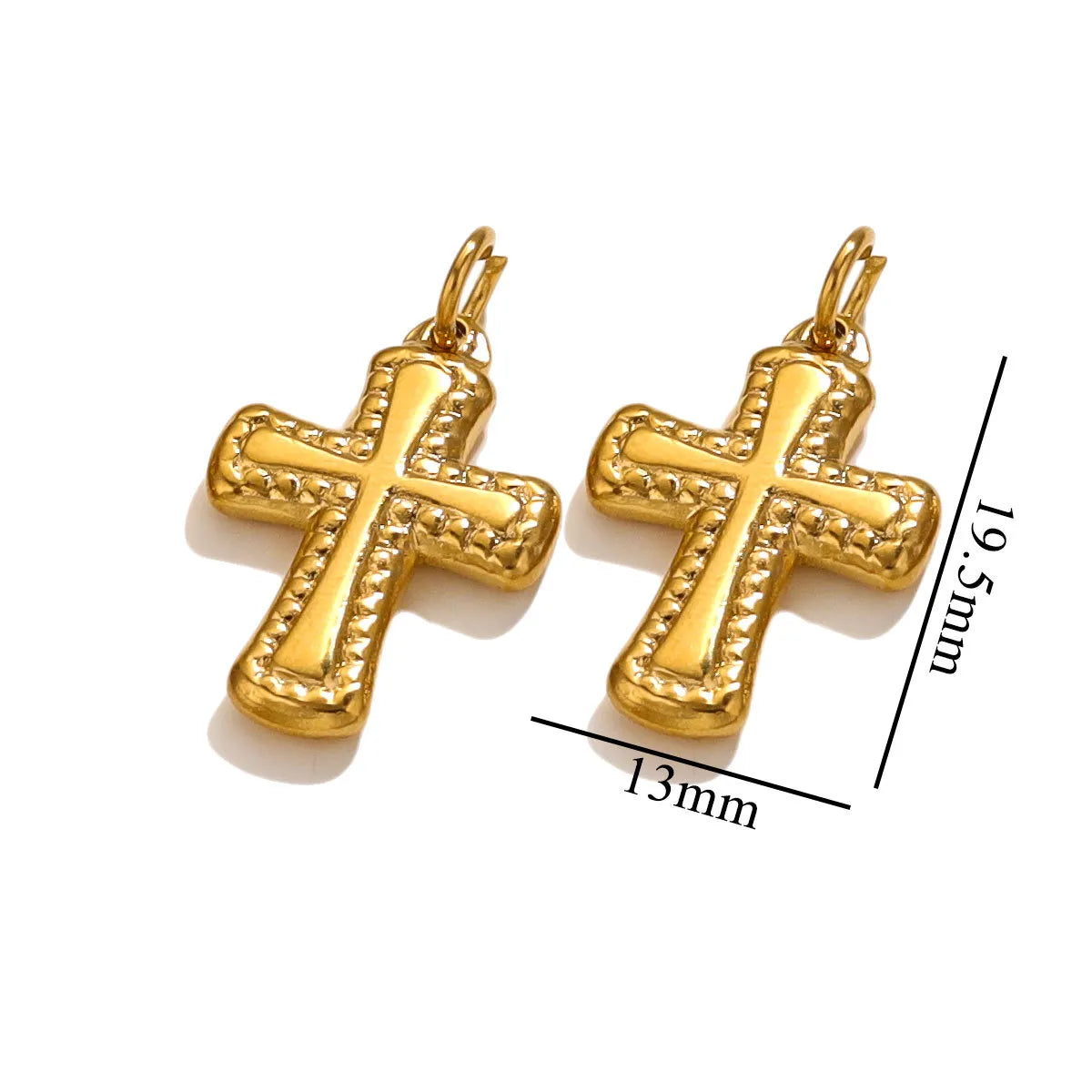 10 Pcs/Package Simple Style Cross Stainless Steel Plating Pendant Jewelry Accessories