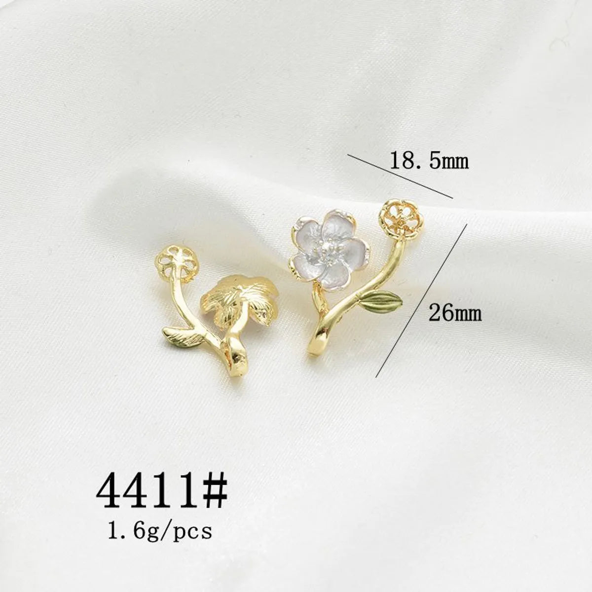 10 Pcs/Package Simple Style Leaves Flower Alloy Enamel Plating Pendant Jewelry Accessories