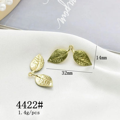 10 Pcs/Package Simple Style Leaves Flower Alloy Enamel Plating Pendant Jewelry Accessories