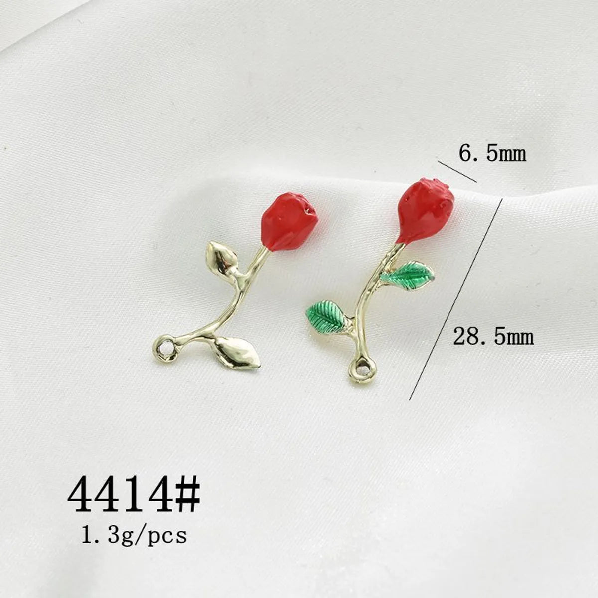 10 Pcs/Package Simple Style Leaves Flower Alloy Enamel Plating Pendant Jewelry Accessories