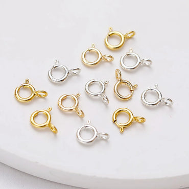 10 PCS/Package Sterling Silver Solid Color Jewelry Buckle Simple Style