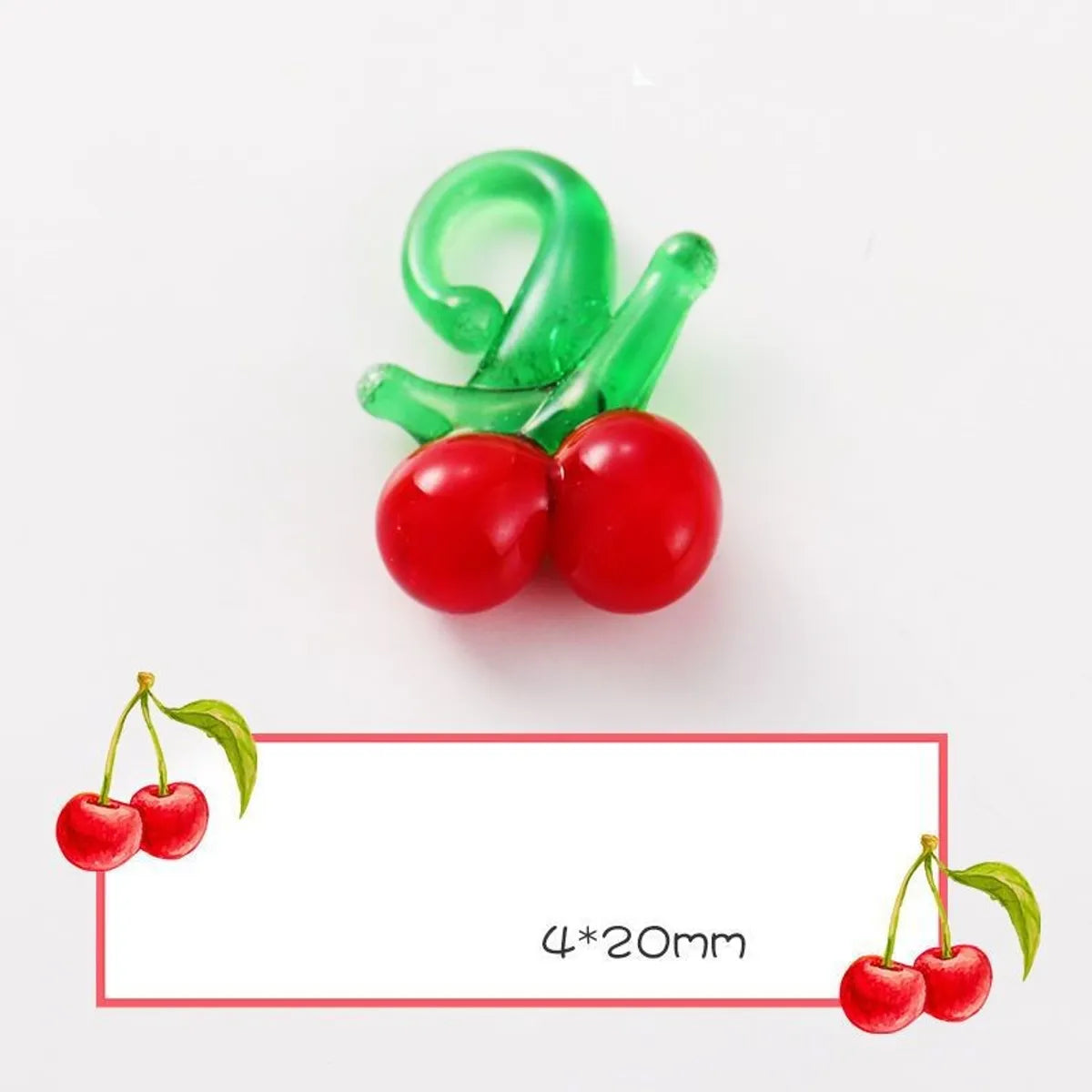 10 Pcs/Package Sweet Cherry Glass Pendant Jewelry Accessories