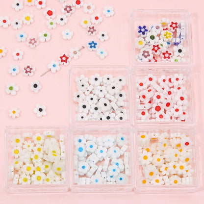 10 PCS/Package Glass Flower Beads