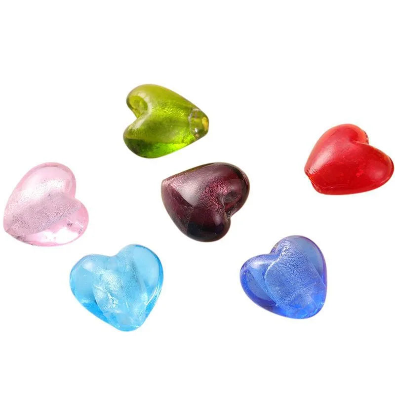 10 PCS/Package Glass Heart Shape Beads