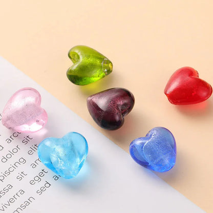 10 PCS/Package Glass Heart Shape Beads