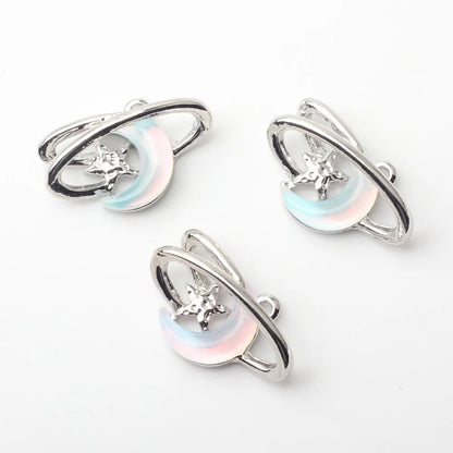 10 Pcs/Package Sweet Simple Style Star Moon Alloy Plating Inlay Jewelry Accessories