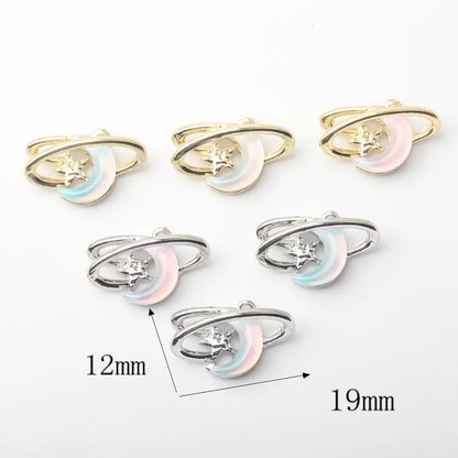 10 Pcs/Package Sweet Simple Style Star Moon Alloy Plating Inlay Jewelry Accessories