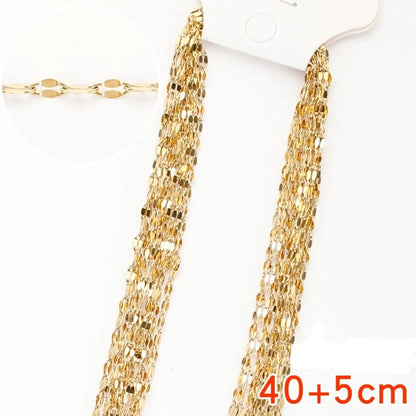 10 PCS/Package Titanium Steel Solid Color Chain