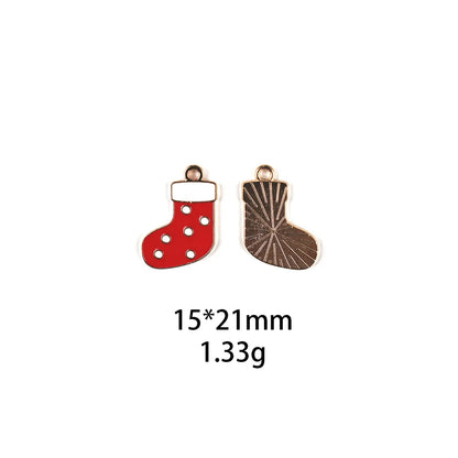 10 PCS/Package Zinc Alloy Christmas Hat Christmas Socks Pendant