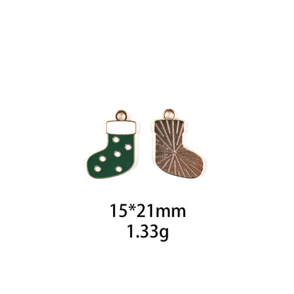 10 PCS/Package Zinc Alloy Christmas Hat Christmas Socks Pendant