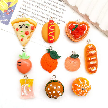 10 Pieces 10-30mm Resin Animal Fruit Dice Pendant