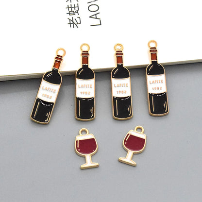 10 Pieces Alloy Wine Glass Pendant