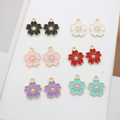 10 Pieces Diameter 3mm Hole 2~2.9mm Alloy Flower Pendant