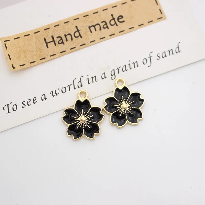 10 Pieces Diameter 3mm Hole 2~2.9mm Alloy Flower Pendant