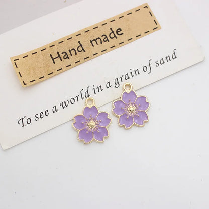 10 Pieces Diameter 3mm Hole 2~2.9mm Alloy Flower Pendant