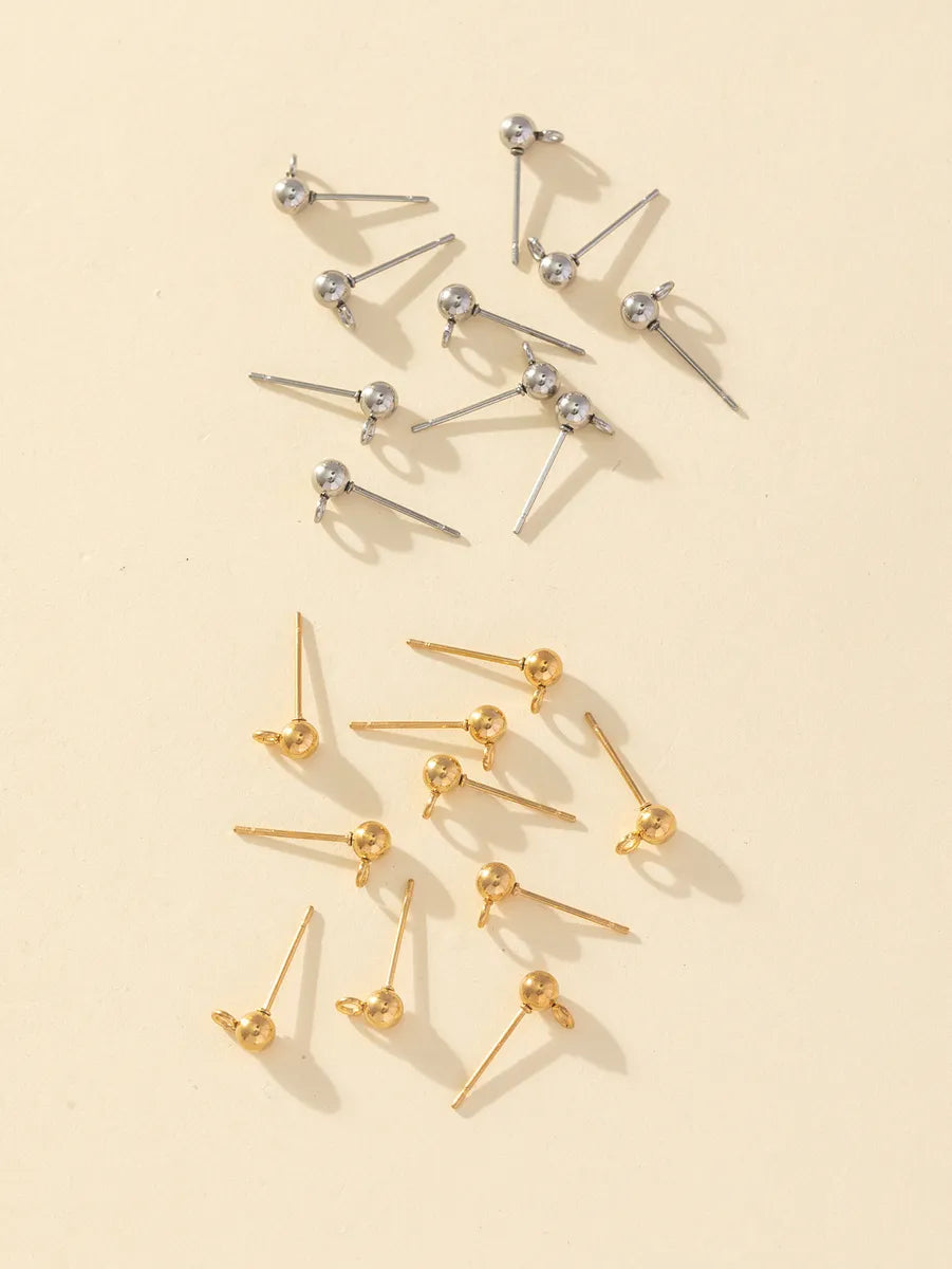 10 Pieces Simple Style Ball Stainless Steel Ear Studs