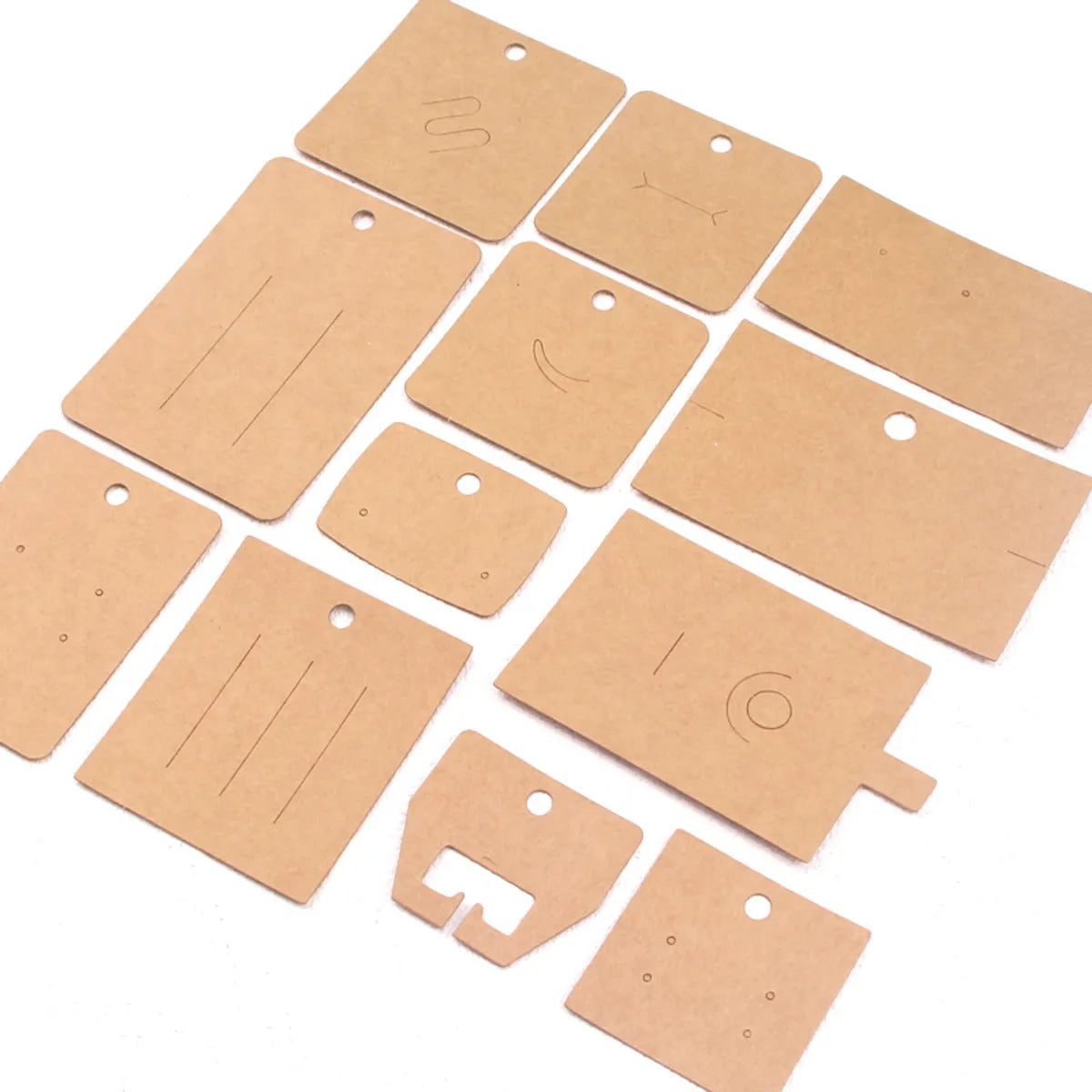 100 Blank Kraft Paper Earrings Earrings Card Bracelet Necklace Hairpin Jewelry Packaging Card Spot Wholesale