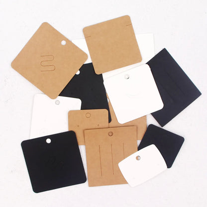 100 Blank Kraft Paper Earrings Earrings Card Bracelet Necklace Hairpin Jewelry Packaging Card Spot Wholesale