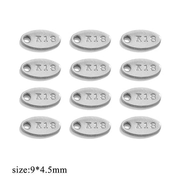 100 PCS/Package 10*4mm 6.8*3.4mm 304 Stainless Steel Return Pattern Solid Color Pendant