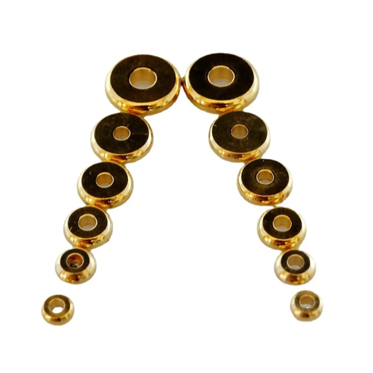 100 PCS/Package 14mm Diameter 4mm Hole 1~1.9mm Hole 3~3.9mm Brass Round Spacer Bars