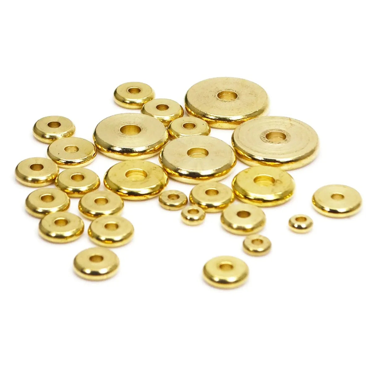 100 PCS/Package 14mm Diameter 4mm Hole 1~1.9mm Hole 3~3.9mm Brass Round Spacer Bars