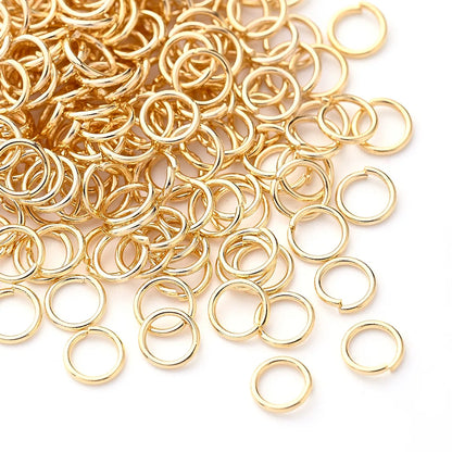 100 PCS/Package 4.5x0.7mm 4x0.7mm 5x0.7mm Hole 2~2.9mm Hole 3~3.9mm Hole 4~4.9mm 304 Stainless Steel 18K Gold Plated Circle Simple Solid Color Polished Open Jump Rings